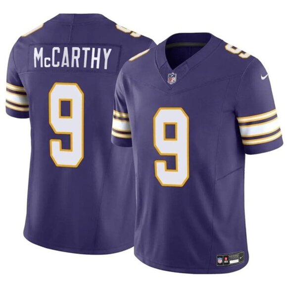 Mens Youths Kids Womens JJ McCarthy Purple Vapor Stitched Jersey